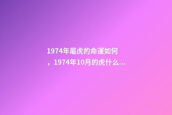 1974年屬虎的命運如何，1974年10月的虎什么命 74年屬虎人的命運，1974年屬虎的人是什么命-第1張-觀點-玄機派